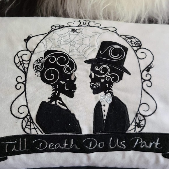 425 SOUTH LOS ANGELES Till Death Do Us Part Rectangle Feather Pillow 22" x 13" - Picture 2 of 12